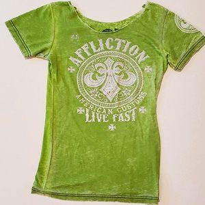 Affliction scoop neck tee